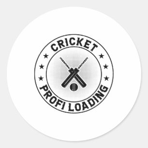 Adesivo Redondo Cricket Profi Carregando - Jogador de Críquete Cri
