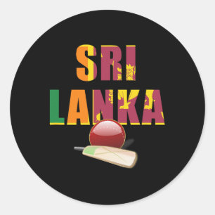 Adesivo Redondo Cricket Sri Lanka Bandeira T Ll
