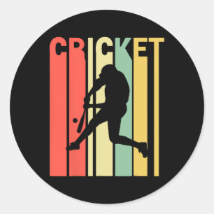 Adesivo Redondo Cricketer Cores Vintage Retro