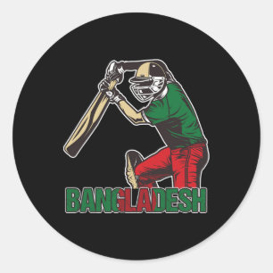 Adesivo Redondo Cricketer de Bangladesh Treinador esportivo de Ban