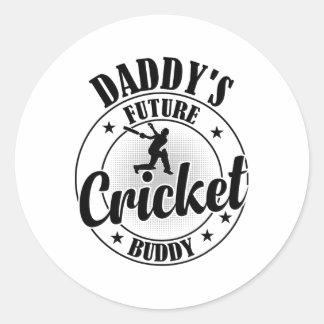 Adesivo Redondo Cricketing Cricket Player - Daddy's Future Cricket
