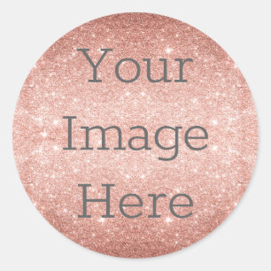 Adesivo Redondo Crie A Sua Própria Folha De Rosa Metálica Dourad