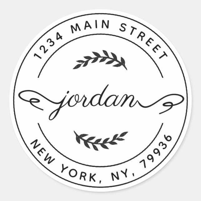 Adesivo Redondo Crie o Seu Endereço de Devolução Redondo (Frente)