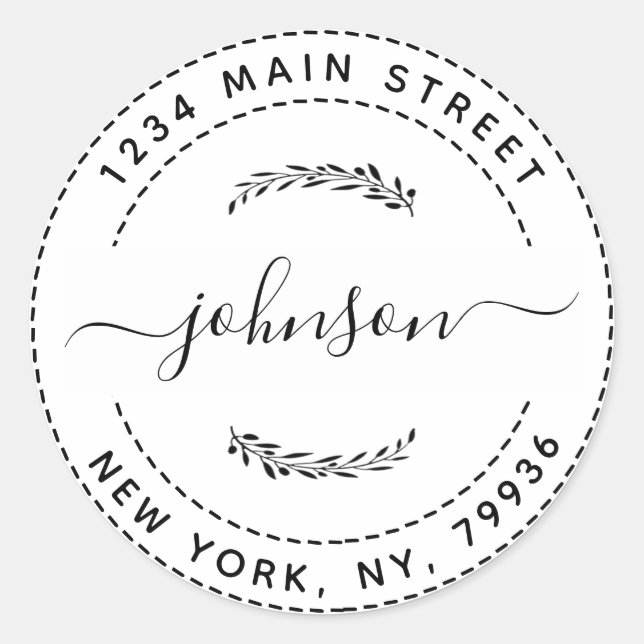 Adesivo Redondo Crie o Seu Endereço de Devolução Redondo (Frente)