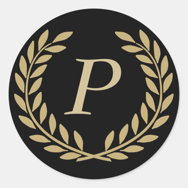 Adesivo Redondo Crie o seu monograma decorativo (Frente)