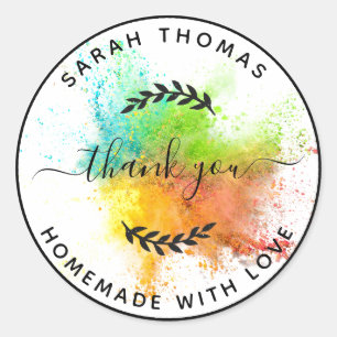 Adesivo Redondo Crie o Seu Próprio Caseiro com Amor Obrigado
