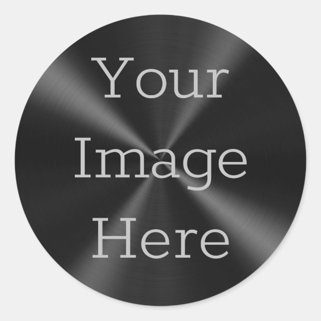 Adesivo Redondo Crie o seu próprio metal vermelho radial escovado  (Frente)