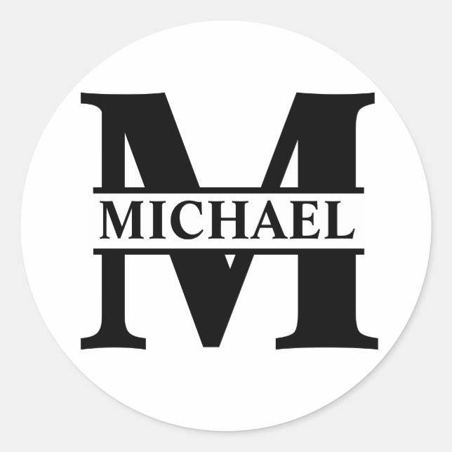 Adesivo Redondo Crie o seu próprio monograma (Frente)