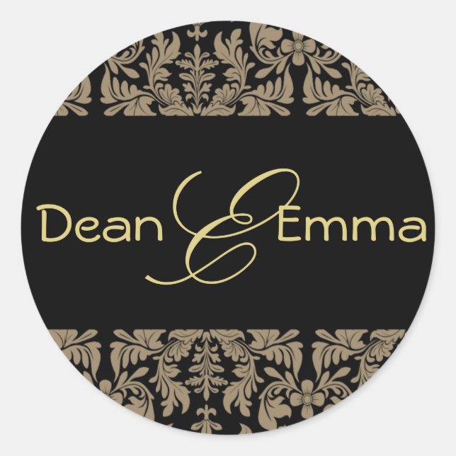 Adesivo Redondo Crie os seus próprios autocolantes design barroco (Frente)