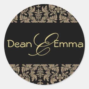 Adesivo Redondo Crie os vossos autocolantes design barroco.