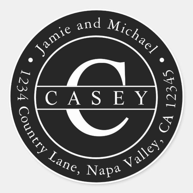 Adesivo Redondo Crie Preto Seu Próprio Endereço De Devolução Do Mo (Frente)