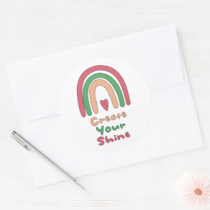 Adesivo Redondo Crie seu arco-íris motivacional brilhante