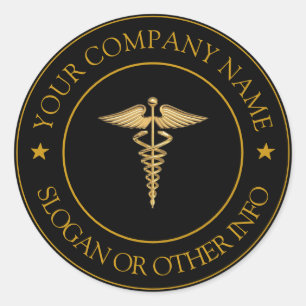 Adesivo Redondo Crie seu logotipo de empresa clássico personaliza