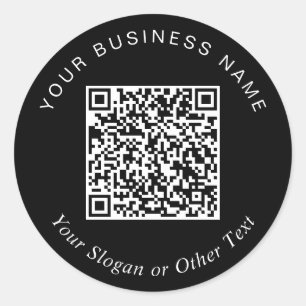 Adesivo Redondo Crie seu Promocional de código QR preto