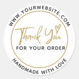 Adesivo Redondo Crie seu próprio artesanato com amor Obrigado