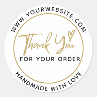 Adesivo Redondo Crie seu próprio artesanato com amor Obrigado