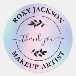 Adesivo Redondo Crie seu próprio artista personalizado Obrigado ma