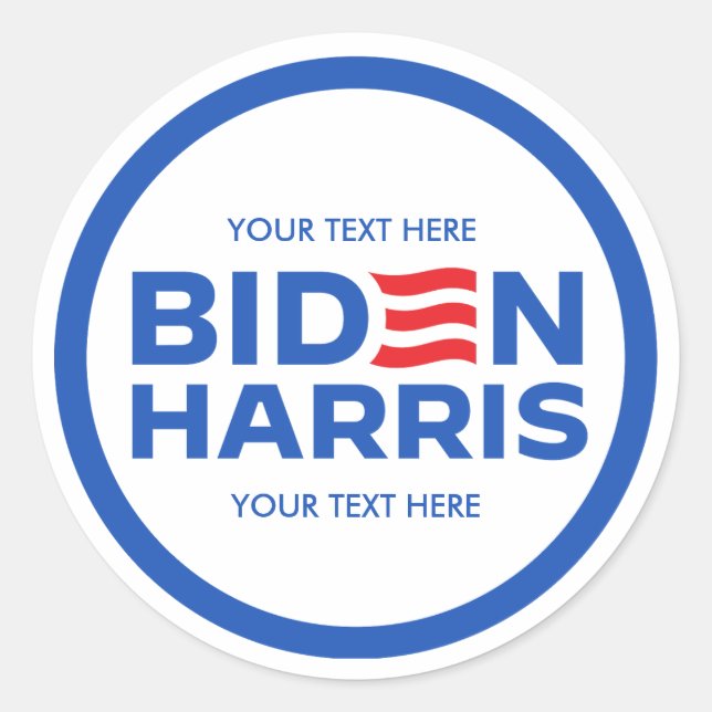 Adesivo Redondo Crie seu próprio Biden Harris 2024 (Frente)
