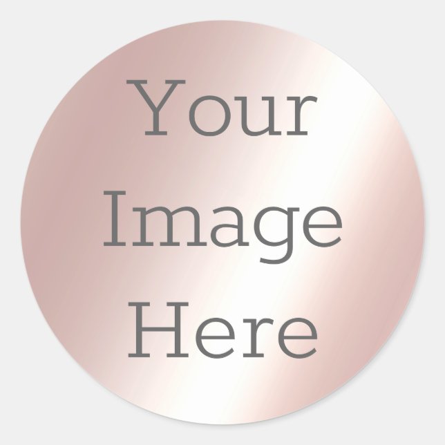 Adesivo Redondo Crie seu próprio cetim metálico rosa-blush empoeir (Frente)