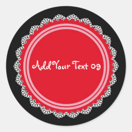 Adesivo Redondo Crie seu próprio círculo de rendas V09 RED