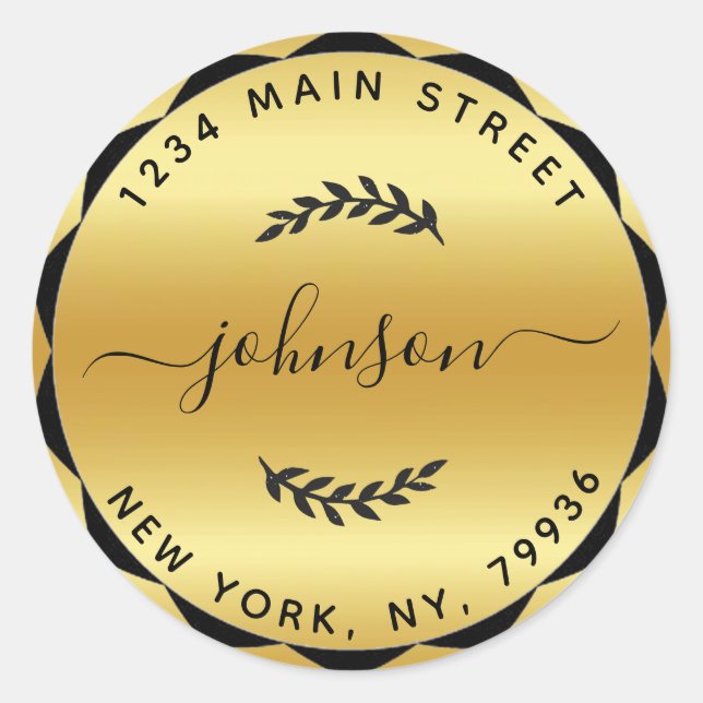 Adesivo Redondo Crie seu próprio endereço de devolução circular Do (Frente)