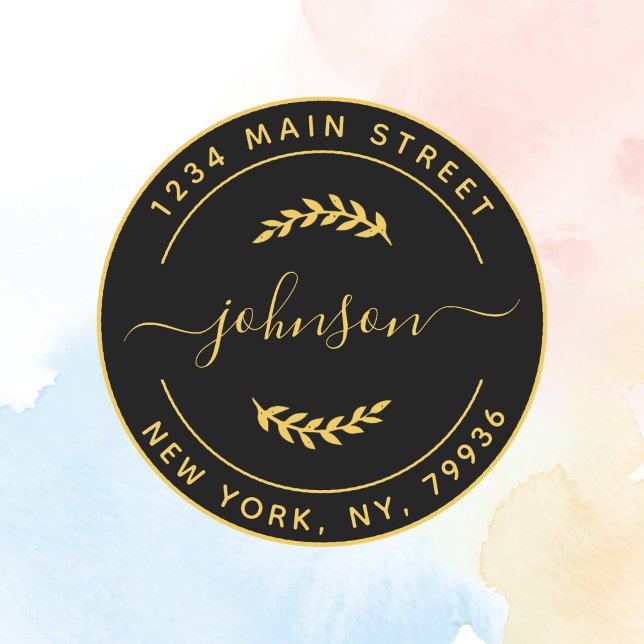 Adesivo Redondo Crie seu próprio endereço de devolução circular Do (Criador carregado)