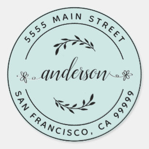 Adesivo Redondo Crie seu próprio endereço de devolução clássico re