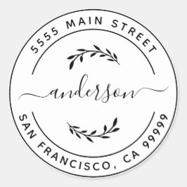 Adesivo Redondo Crie seu próprio endereço de devolução clássico re