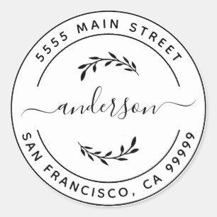 Adesivo Redondo Crie seu próprio endereço de devolução clássico re