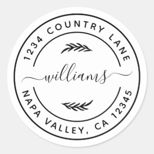 Adesivo Redondo Crie seu próprio endereço de devolução moderno