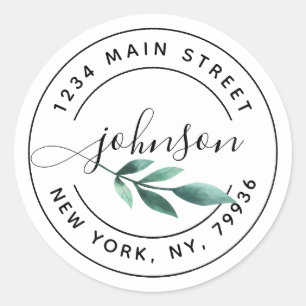 Adesivo Redondo Crie seu próprio endereço de devolução moderno