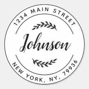 Adesivo Redondo Crie seu próprio endereço de devolução redonda