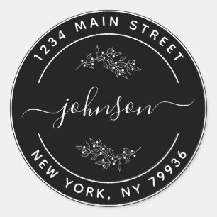 Adesivo Redondo Crie seu próprio endereço de devolução redonda