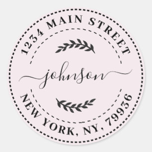 Adesivo Redondo Crie seu próprio endereço de devolução redonda