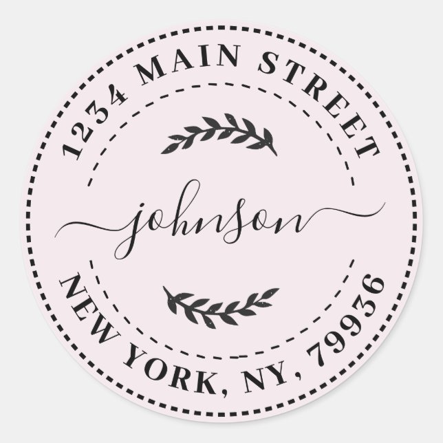 Adesivo Redondo Crie seu próprio endereço de devolução redonda (Frente)