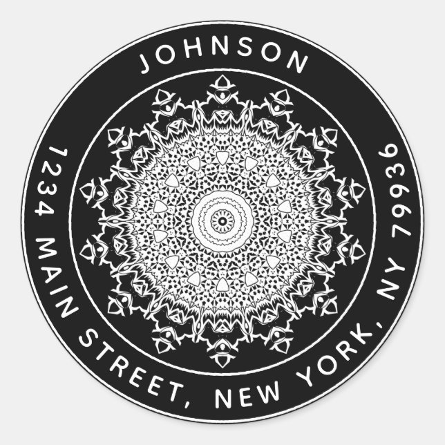 Adesivo Redondo Crie seu próprio endereço de devolução redonda (Frente)