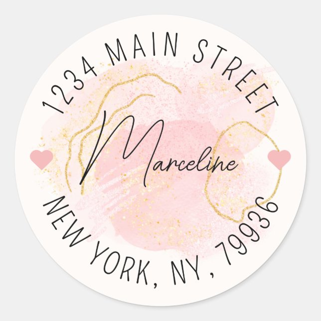 Adesivo Redondo Crie seu próprio endereço de devolução redonda (Frente)