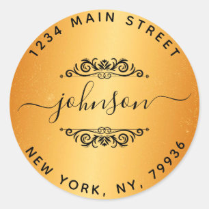 Adesivo Redondo Crie seu próprio endereço de devolução redonda