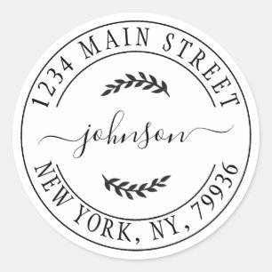 Adesivo Redondo Crie seu próprio endereço de devolução redonda