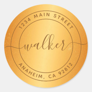 Adesivo Redondo Crie seu próprio endereço de devolução redonda