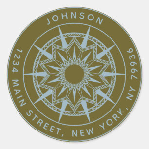 Adesivo Redondo Crie seu próprio endereço de devolução redonda