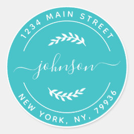 Adesivo Redondo Crie seu próprio endereço de devolução redonda