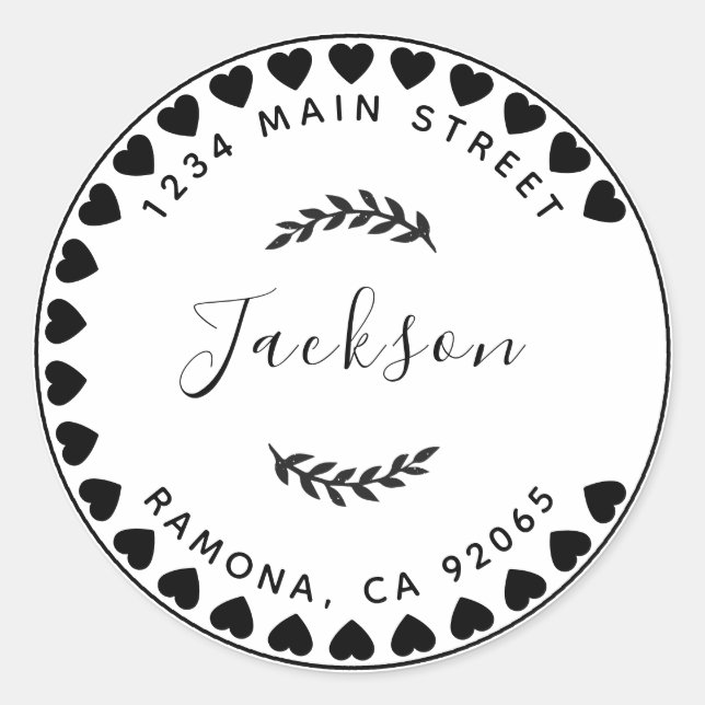 Adesivo Redondo Crie seu próprio endereço de devolução redonda (Frente)