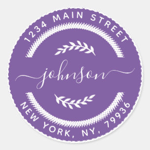 Adesivo Redondo Crie seu próprio endereço de devolução redonda