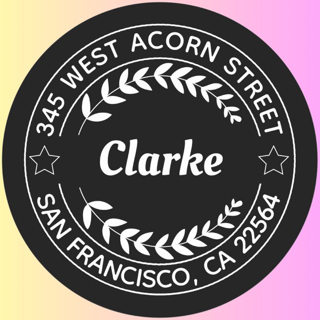 Adesivo Redondo Crie seu próprio endereço de devolução redonda (Criador carregado)