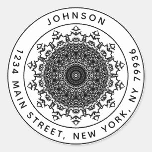 Adesivo Redondo Crie seu próprio endereço de devolução redonda