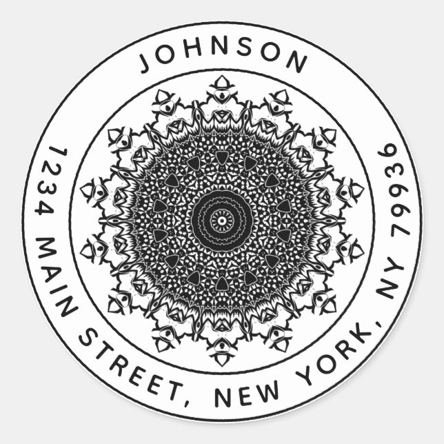 Adesivo Redondo Crie seu próprio endereço de devolução redonda (Frente)