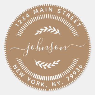 Adesivo Redondo Crie seu próprio endereço de devolução redonda