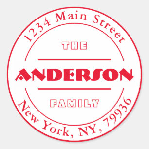 Adesivo Redondo Crie seu próprio endereço de devolução redonda