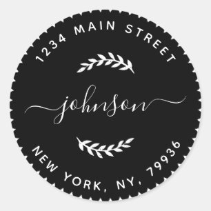 Adesivo Redondo Crie seu próprio endereço de devolução redonda